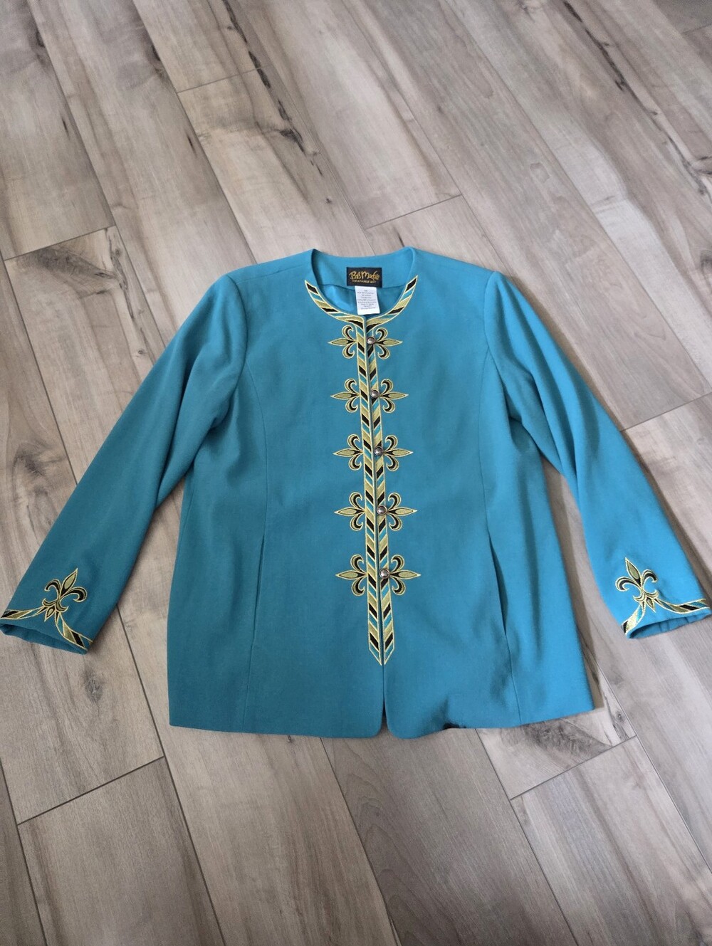 Bob Mackie Embroidered Teal Women’s Jacket